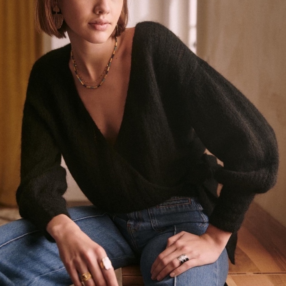 NWOT Sezane Coeur Wrap Sweater